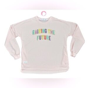 Simply Southern Raising The Future Pink Sweatshirt Sz XL NWT Mom Birthday Gift
